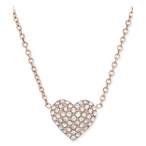 michael kors crystal heart pendant necklace|michael kors ear rings.